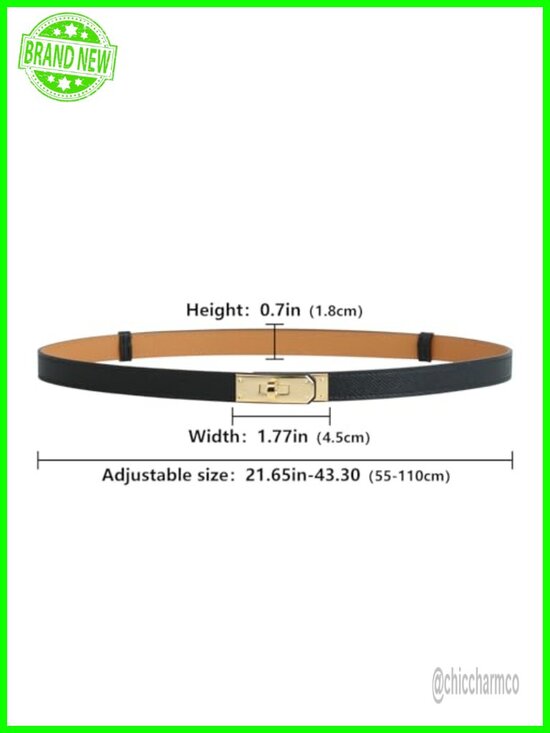 Italian Leather Turn Lock Belt - Adjustable for Dresses, Jeans, Coats main image 3